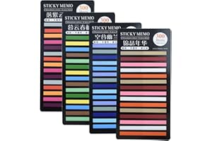 QINCLING 1200 Stück Haftnotizen Tabs Lang, Kleine Textmarkerstreifen Seiten Tabs Index Haftstreifen Pagemarker Highlighter Stripes Seitenmarkierer Transparent Sticky Notes Für Büro Schule Zuhause