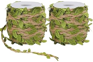 tenn well 2 rollos de cinta de hojas, 66 pies, cinta verde de yute con hoja para decoración de boda, hogar, jardín