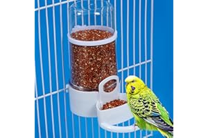 Syiyunran Alimentatore Automatico per Uccelli Contenitore - Trasparente Stazione di Alimentazione per L'Alimentazione Degli Uccellis Selvatici Tutto L'Anno per Pet Bird Parrot Pigeon, 15 X 7.5 X 16cm
