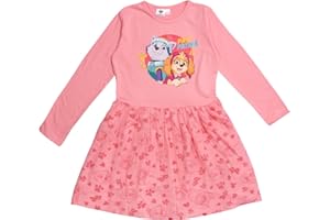 UNITED LABELS Paw Patrol Kleid für Mädchen - Skye & Everest Kleidchen Mesh Rock Langarm Pink