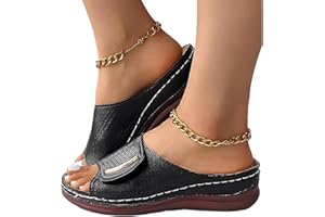 FRIFER Pantofole ortopediche da donna con punta aperta, traspiranti, con supporto per arco plantare, sandali casual aperti e sportivi