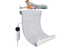 通用 OCSOSO Electric Heating Pad - 20''x 40'' Extra Large for Back Pain Relief, 6 Heat Settings Cramps, Auto Shut Off Soft Washable Moist Heated Dry Therapy Shoulder Neck, Light Grey
