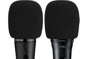 Musiin Microphone Foam Windscreen Compatible with Shure SM48, SM86, PGA48, SM58LC, BETA58A, WA713 Handheld Vocal Microphone Antipop Foam Cover, Sponge Foam Filter, Mic Wind Cover (Black) 2 Pack