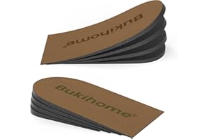 Bukihome plantilla espolon calcaneo, taloneras para zapatos, plantillas para tendón de Aquiles, 4 capas ajustables para taloneras fascitis plantar, espolones calcáneos (marrón, mediano: 39-42,5)