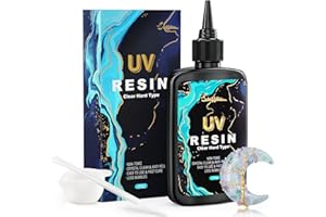 SUZZAM UV Harz 250g, Upgrade UV Resin hart kristallklares Transparentes UV epoxidharz für DIY Kunst, Schmuck, Gießen und Beschichten - Geruchsarmer Ultravioletter Harz klar