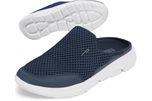 PERLETTI Ciabatte Sneakers Uomo Slip On Ultra Leggere Blu - Sandali Comfort Interno Esterno Comodi con Suola Rialzata Antiscivolo - Pantofole Traspiranti con Rete Quattro Stagioni