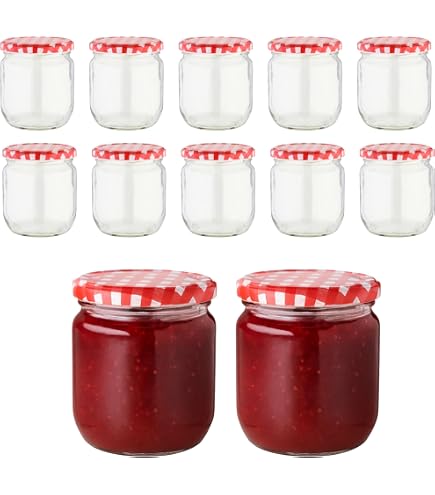 hocz 50x Marmeladengläser 330 ml | mit Deckel Weiß TO 82 | Einmachgläser mit Schraubdeckel zum befüllen | Sturzgläser für Marmelade Schraubgläser | leere Gläser Set