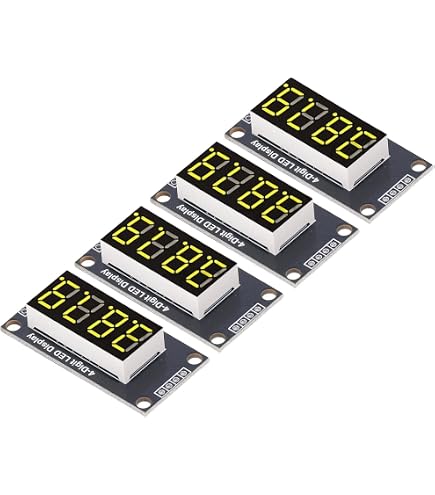 Afficheur Numérique 7 Segments 4 Chiffres Blanc - Hauteur Chiffre 0.56" - Pour Projets Arduino, Horloge, Compteur - Cathode Commune