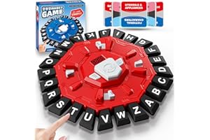 SZJJX Word Game Family Board Games for Kids & Adults with 2 Modes,220 Topic Categories 24 Letters Pressing Game,Fun Fast-Paced Puzzle Games for Boys Girls Age 3+, 2-8 Players,Christmas & Birthday Gifts,Red