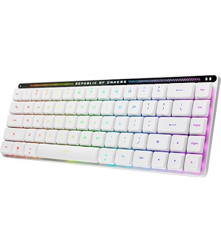 FNATIC STREAK65 LP Bianco – Tastiera Meccanica Compatta 65% Con Switch A Basso Profilo, PBT Doubleshot E RGB, Per Gaming E ESports