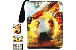 LINSEY Karten-Sammelalbum, 9 Taschen, 50 Seiten, Kapazität für 900 Karten, Album für Sammelkarten,Trainer Sammelkartenalben，Zur Aufbewahrung von Sammelkarten,Brettspielkarten. (Fußball N-L)