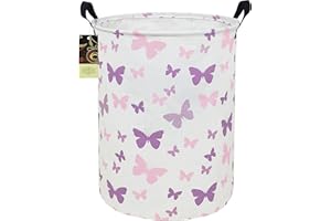 HUNRUNG Cesta grande de tela de lona ligera para almacenamiento, organizador de juguetes, ropa sucia, plegable, impermeable, para dormitorios universitarios, dormitorio de niños, baño (redondo,