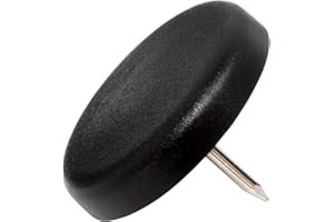 Adsamm® / 32 x Deslizante de plástico con clavo / Ø 30 mm / negro / redondas / Patas de muebles con clavo de la máxima calidad de Adsamm®