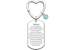 JMIMO Mum Keyring Mother Gifts from Daughter Son Birthday Thanksgiving Mother's Day Christmas Gifts Thank You for Your Guidance and Understanding