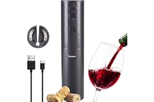 ‎BEPER BEPER P102ACP103 USB-wiederaufladbarer elektrischer Korkenzieher, Weinflaschenöffner, mit Folienschneider, für Korken und Kunststoffkorken