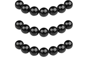 MJDCB Perlen zum Auffädeln 8mm 43 stück Schwarzer Obsidian Halbedelsteine Perlen mit Loch Natürliche Lose Runde Steinperlen für Herstellung Schmuck Armbänder Halsketten