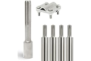 GRAFT Tiefenerder Set aus V4A Edelstahl | 4x1m Erdungsstangen | 20mm Durchmesser | Inklusive SDS-Max Eintreiber & Anschlussklemme | Blitzschutz PV Anlage | Erdung | Hauserdung | Erdungsspiess