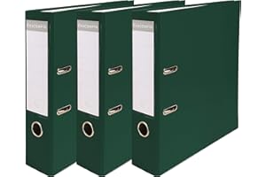 Exacompta - Réf. 918405SE - Lot de 3 classeurs à levier - dos de 80mm - format à classer A4 - extérieur en polypropylène / intérieur en papier - vert foncé