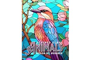 Stained Glass Animals Color by Number Coloring Book for Adults: 30 Designs for Relaxation and Stress Relief