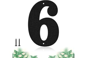 SHOWMTHEM Moderne Hausnummer aus Metall, 7,6 cm, langlebig, für den Außenbereich, Garten, Garage, Briefkasten, Dekoration, Buchstabe mit Nagelset, stabile Hausnummer für draußen, visuelles Schild (6)