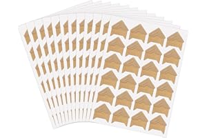 Classicseali 600PCS Photo Stickers for Albums,Self-Adhesive Photo Corner Stickers,Scrapbook Photos Corners, for Photos Albums, DIY Scrapbook Sticker, Memory Books, Diaries, Khaki