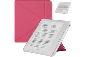 HGWALP Coque pour Kobo Libra Color (2024)/Kobo Libra 2 (2021) 7 Pouces eReaders, Étui arrière en TPU Transparente et Souple avec Fonction de réveil/Sommeil Automatique et Fonction Debout-WRD