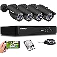 [8CH, Expandable] SANSCO 5MP CCTV Surveillance Camera System, 8 Channel DVR with 4x 2MP Security Cameras, 1TB Hard Drive for 24/7 Recording (1920x1080, Weatherproof, Night Vision, Easy Mobile View)