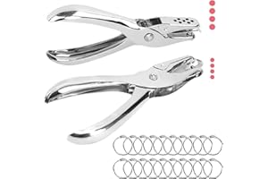 NIUQIGE Lochzange für Papier, 2 Stück mit Lochdurchmesser von 3mm und 6mm. Einzelne Lochstanzer für Prüfplaketten, Eintrittskarten, Scrapbooking, Grußkarten, Visitenkarten, Metalllocher, Papierstanzer