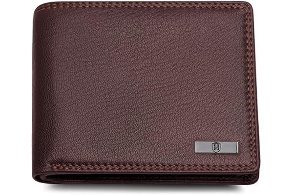HORNBULL Stella Mens Brown Purse Stylist Mens Wallet with RFID Blocking Wallet Men Brown Genuine Leather Gift Set