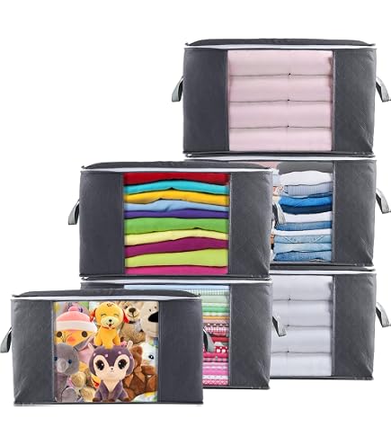 4 Sacs De Rangement Sous Lit Grande Capacité - Avec Poignées Renforcées, Fenêtre Transparente
