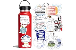 1STEP2DREAM Pegatinas de motivación en francés | Pegatinas de energía positiva | Ideales para agendas, botellas de agua y cuadernos | Objetos esenciales para el aula de los maestros