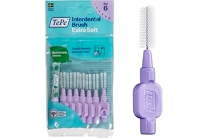 ‎TEPE TePe Interdentalbürsten Extra Soft Lila (ISO Größe 6: 1,1 mm) / Für eine besonders sanfte & effiziente Reinigung der Zahnzwischenräume / 1 x 8 Interdentalbürsten