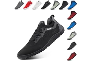 Hitmars Barefoot Shoes Mens Womens Wide Barefoot Trainers Walking Shoes Minimalist Trail Running Shoes Zero Drop Sneakers Lightweight Breathable Fitness Casual Black UK 3.5-12