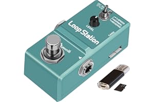 Amuzik Looper Guitar Pedal for Electric Guitar Loop Station Pedal Unlimited Overdubs 10 Minutes of Looping, 1/2 time, and Reverse, built-in SD Card for memory with 3 Modes Mini Size
