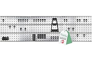 raaco 3 TWP Set Verzinkte Werkzeugwand - Lochwand Werkstatt mit 44 SuperClips, 156 x 44 cm, 225 kg Tragfähigkeit, 3 Lochplatte, Werkzeughalter Wand, Werkstatt Ordnungssystem, Werkstatteinrichtung