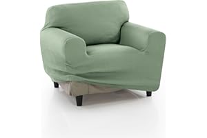 FAVERTI® Funda Sillón Elástica Universal de 70 a 110 cm | Modelo Reale | Turquesa | Funda Protectora Sillón Individual | Protector de Calidad de Tejido Jacquard Tacto algodón
