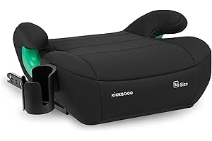 KIKKA BOO KikkaBoo Rialzo Auto per Bambini ISOFIX i-POP, i-Size, 125-150 cm, Seggiolino Auto 22-36 kg, Alzatina Auto Gruppo 3, da 7 a 12 Anni, Nero