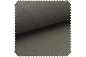 novely® NEUSS - Genarbtes Kunstleder - Möbelstoff in Echtleder-Optik - Robuster Polsterstoff - Pflegeleichte Meterware 1lfm | Farbe: 20 Grau Braun