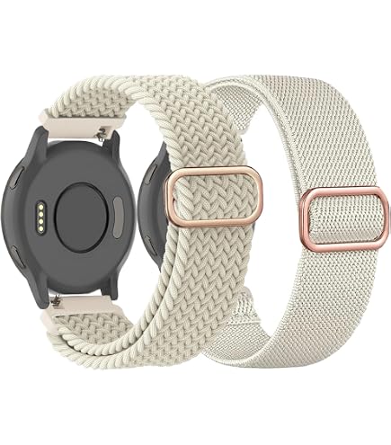 Amzpas Nylon Armband Für Garmin Uhren – 18mm, Geflochten, Elastisch & Wasserdicht, Leopardenmuster