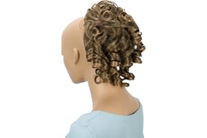 CAISHA Pedazo De Cabello Peinados Arrugados Voluminosos Rizos Desordenados Scrunchie Mezcla Marrón Claro G9L