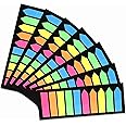 findTop 1400 PCS Fluorescent Translucent Sticky Note Flags, Arrow Flag Colored Sticky Notes, Arrow Index Tabs, Page Flag Markers (5 Colors)