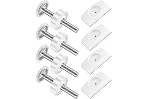 Acsatont 4 Stück Sicherheits Wandschutz + 4 Stück Druckschrauben für Türschutzgitter, Ohne Bohren & zum Klemmen für Kinder Schutzgitter, Gewindespindeln Klemmschrauben, Weiß