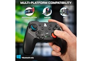 THE G-LAB G-LAB K-Pad THORIUM Switch Bezprzewodowy kontroler do gier Bluetooth z wbudowanymi wibracjami, bezprzewodowy kontroler gier GamePad - Gamepad do Nintendo Switch/PC - NOWOŚĆ 2022 (czarny)