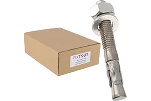 FIXTOUT Lot de 25 goujons d'ancrage en acier inox A2 M12 - Diamètre 12 mm - 75 MM