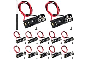 VISSQH 12 Piezas 12V 23A Soporte de Batería,12V Caja de Batería,Caja de Soporte de Batería Caja de Almacenamiento de Batería de Plástico para DIY Soporte de Batería con Cables(Negro)