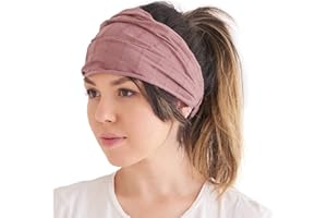 CHARM Fascia Per Capelli Cotone Bandana Unisex - Fascia Per Chemio Ampia Morbida Giapponese Boho Rosa