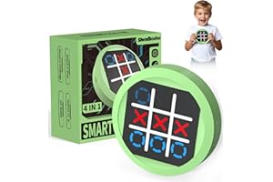 RoserRose Tres En Raya Electronico, Juego De Mesa Tic-TAC-Toe 4 En 1, Regalos Cumpleaños Niños Colegio, Juego De Puzzle Digital ElectróNico, Juego Familiar PortáTil (Verde)