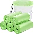 Emand Trash Bags Garbage Bags Trash Bin, [ 5 Rolls,100 Counts ] Portable Biodegradable Plastic Rubbish Bags, Wastebasket Bags Small Garbage Bags for Office, Kitchen Bedroom Waste Bin (45*50,Green)