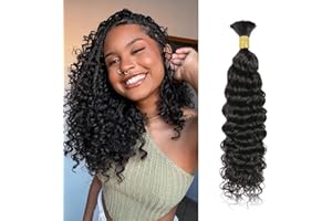 TNICE Water Wave Bulk Human Hair for Braiding 1 Bundles 50g 14 Inch 100% Unprocessed Brazilian Virgin Human Hair Boho Braids Hair Human Braiding Hair No Weft Natural Color