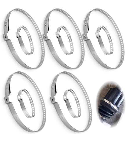 Nevoluxer Lot 10 Colliers Soufflet Cardan Inox - 5 Petits + 5 Grands (25-120 Mm) - Universels & Sans Outils